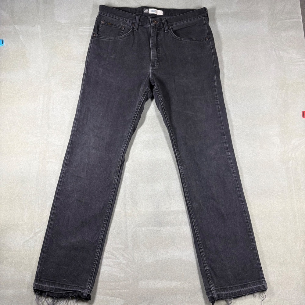 Lee Premium Select Classic Fit Jeans Mens 33x32 Charcoal Black Straight Leg